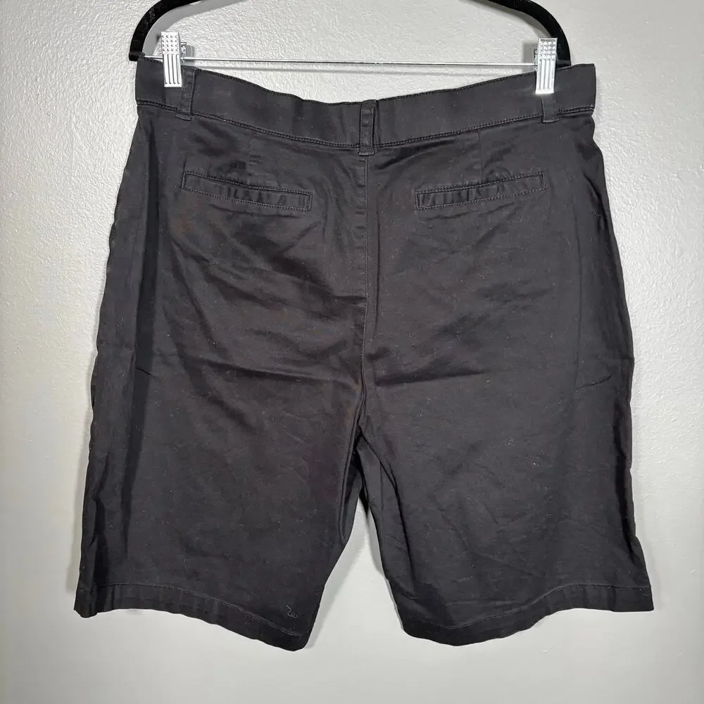 Croft & Barrow Classic Fit Black Chino Bermuda Shorts - 16 - Women's Plus Size
